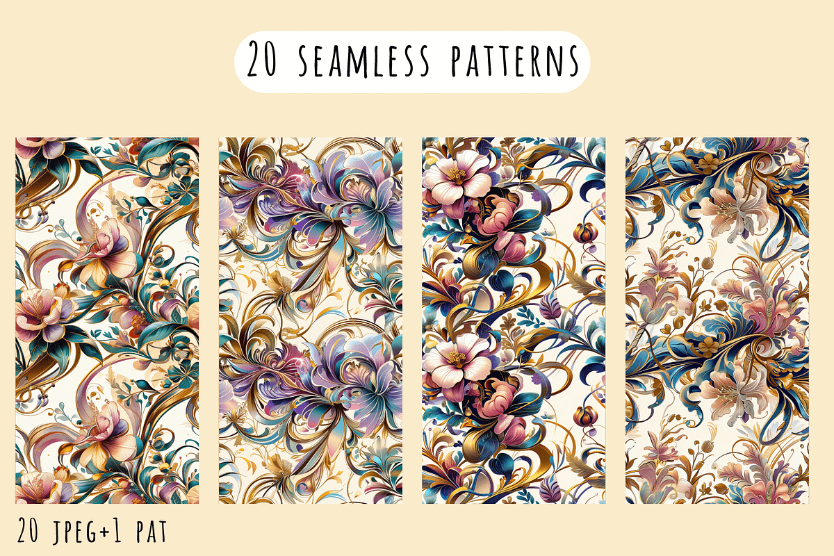 Royal Bouquet - Floral Patterns, a Pattern Graphic by Art Sproot (Photo 3 of 12)