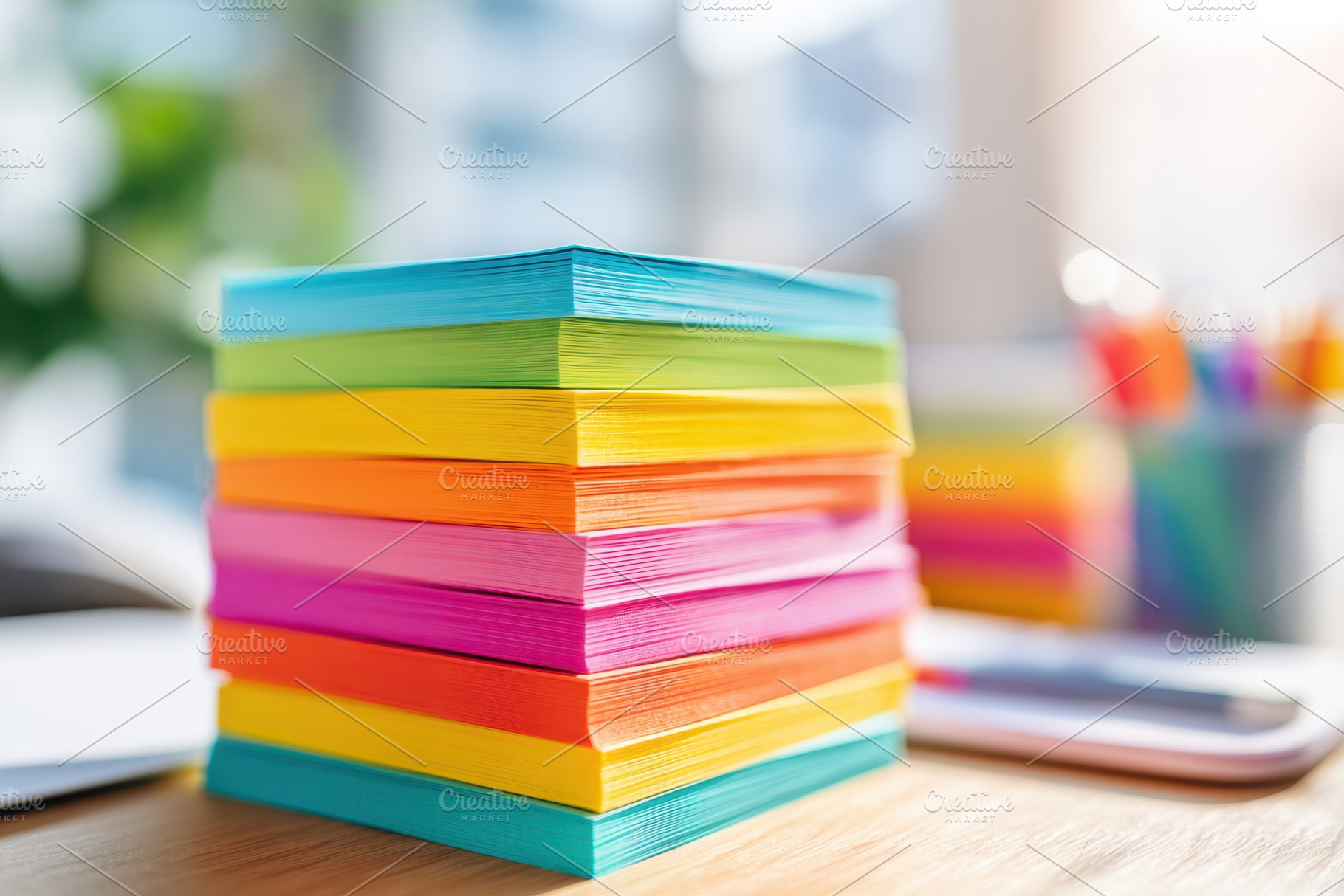 Stacked colorful office file folders, a Business Photo by AlyaAnd