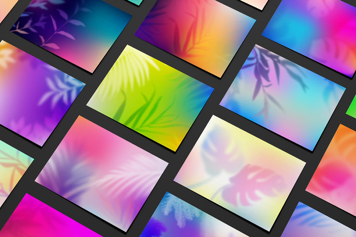 Gradients & Leaves Backgrounds Set, a Texture Illustration by Briddy (Photo 4 of 9)