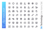 Technology Line Icons Set, an Outline Icon by Voysla's Shop (Thumbnail 2 of 4)