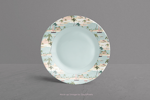 Palm Beach Toile Seamless Pattern