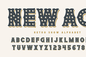 Retro circus show alphabet
