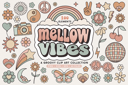 Mellow Vibes Clip Art Illustrations