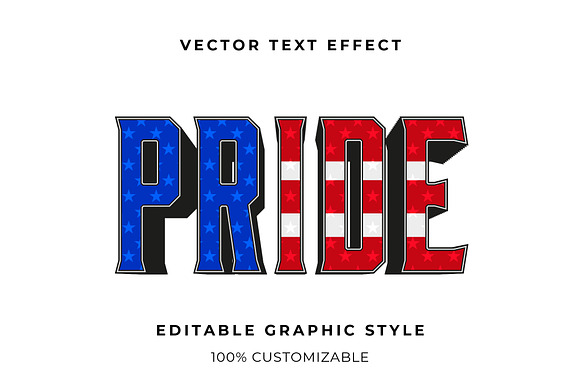 American Flag Bold 3D Text Effect preview 3
