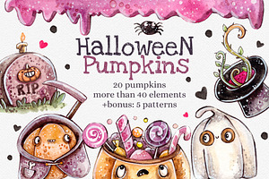 Halloween Pumpkins set +5 patterns