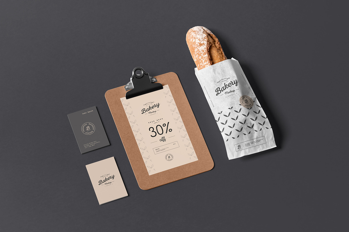 Bakery Branding Mock-up, an Advertising Mockup by Yogurt86 (Photo 10 of 11)