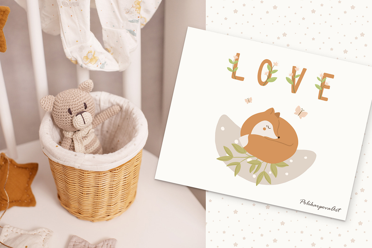 Miss FOX clipart & seamless patterns, an Animal Illustration by polikarpovaart (Photo 9 of 9)