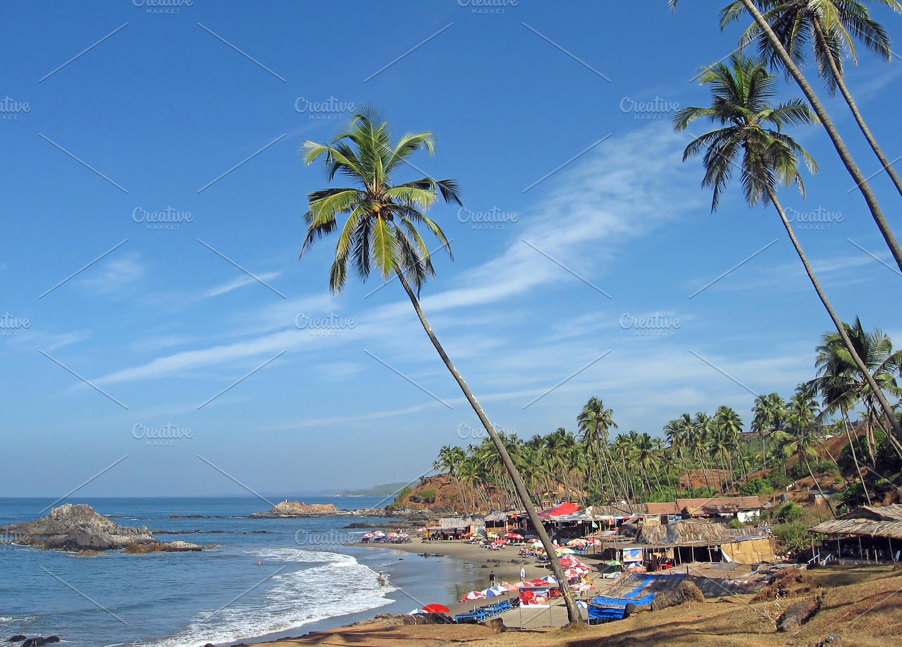 Goa beach landscape, a Photo by saiko3p
