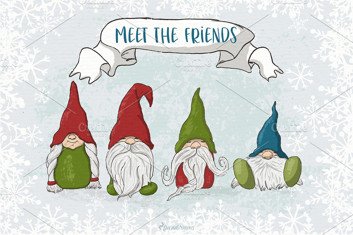 Christmas Gnomes & Friends, an Animal Illustration by DreamONprints (Photo 2 of 14)