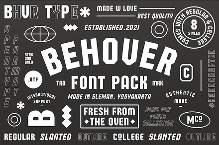 Behover - Logo Font Pack, a Font by Martype