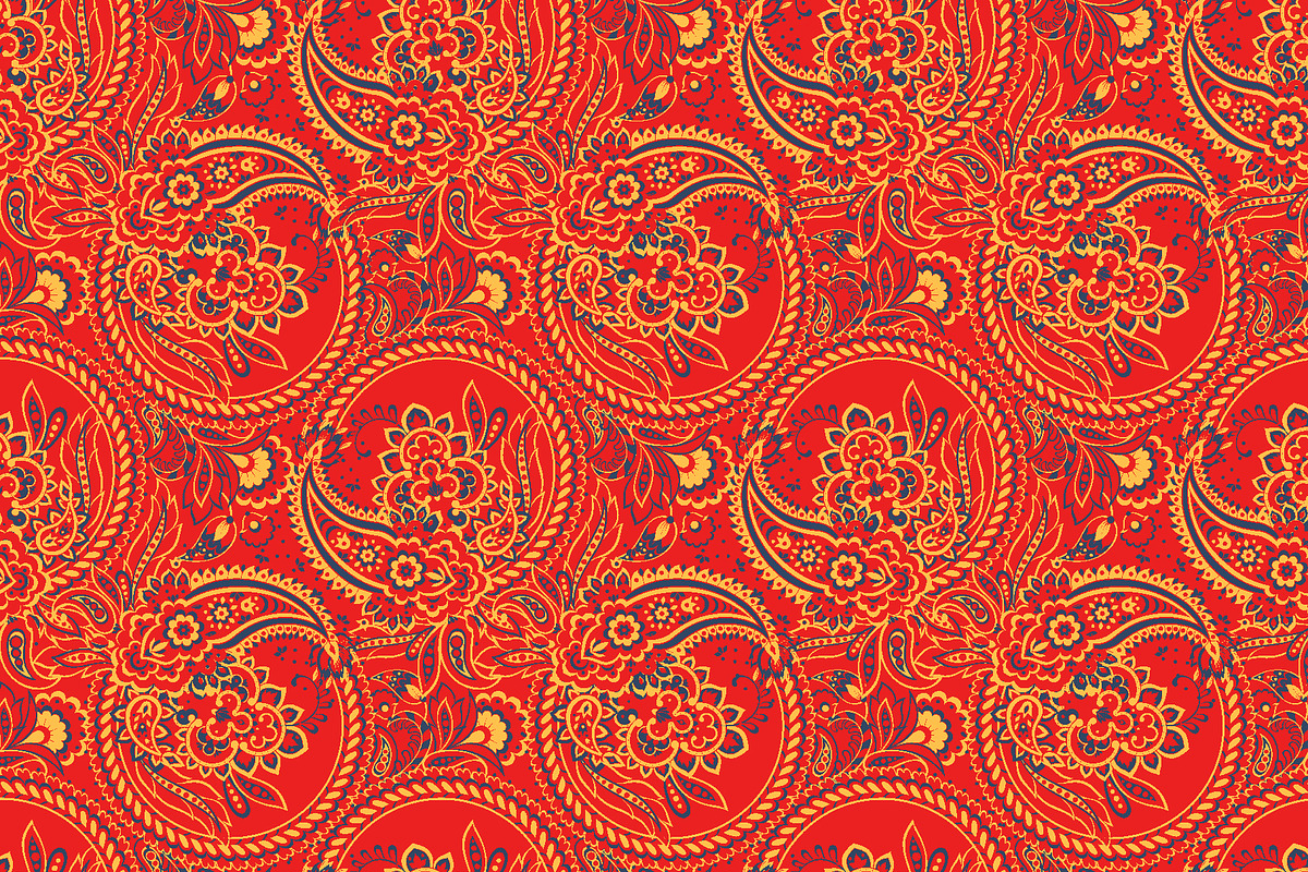 5 Ethnic paisley floral patterns, a Pattern Graphic by antalogiya (Photo 6 of 6)