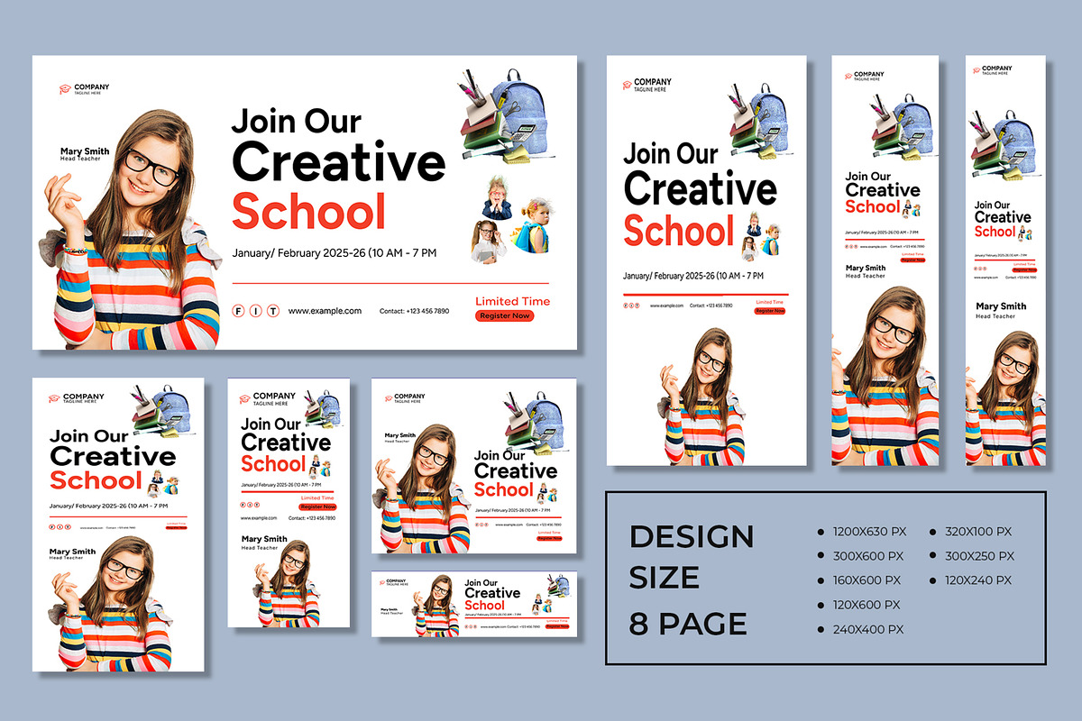 Education Web Banner Template Layout, an UI Kit Template by CreativeShaper (Photo 1 of 4)