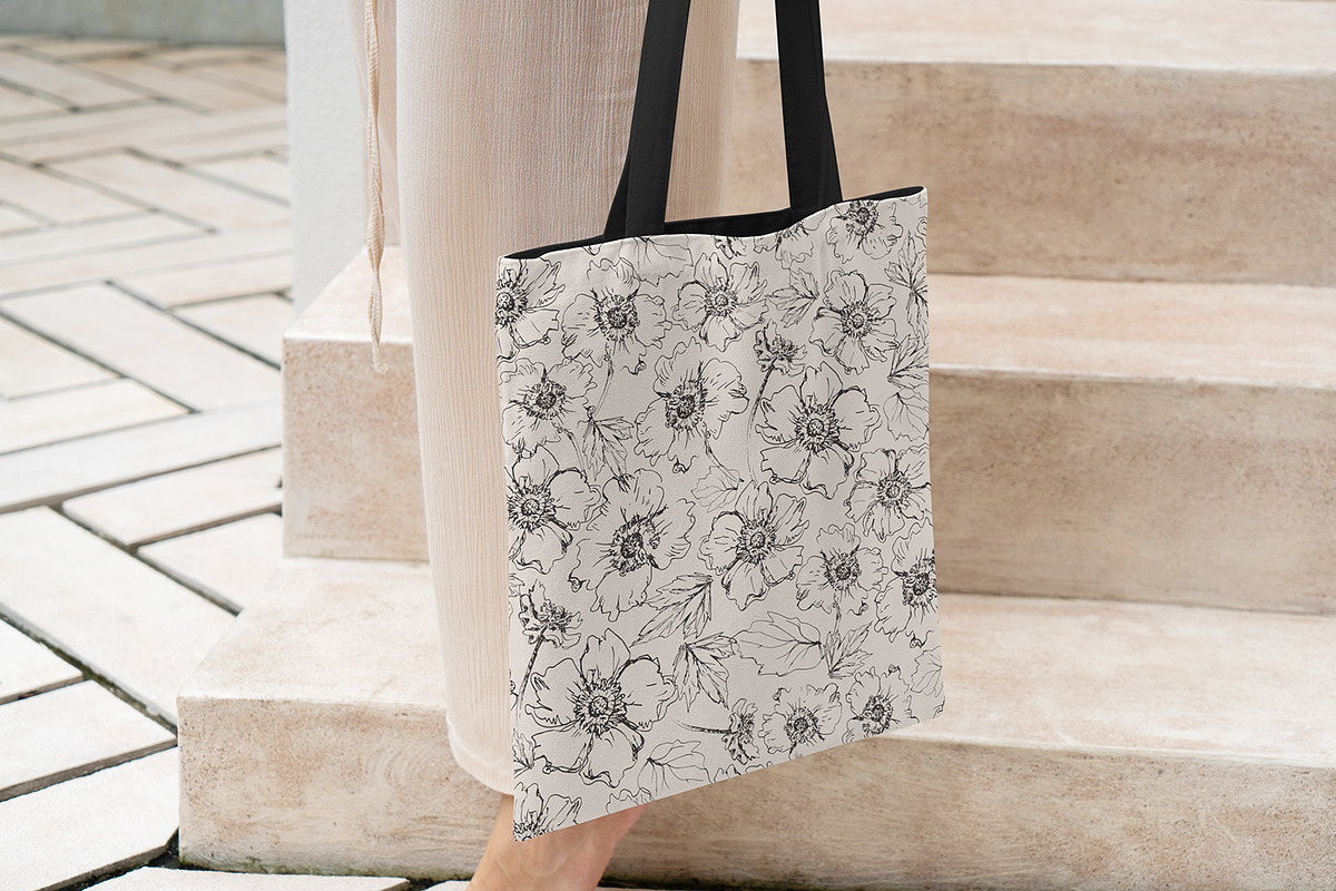 Sketched Japanese Anemones, a Pattern Graphic by MalyskaStudio (Photo 9 of 11)