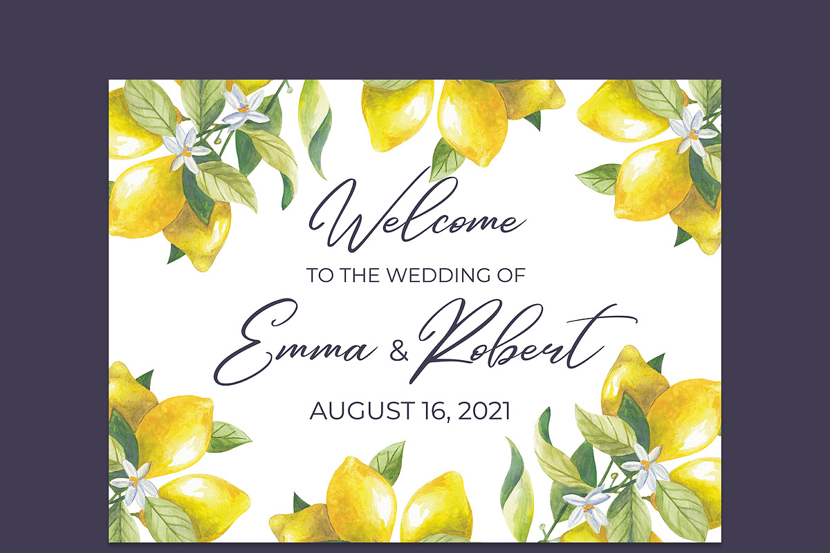 Fresh lemonade Wedding Suite, an Invitation Template by HannaSymo (Photo 5 of 7)