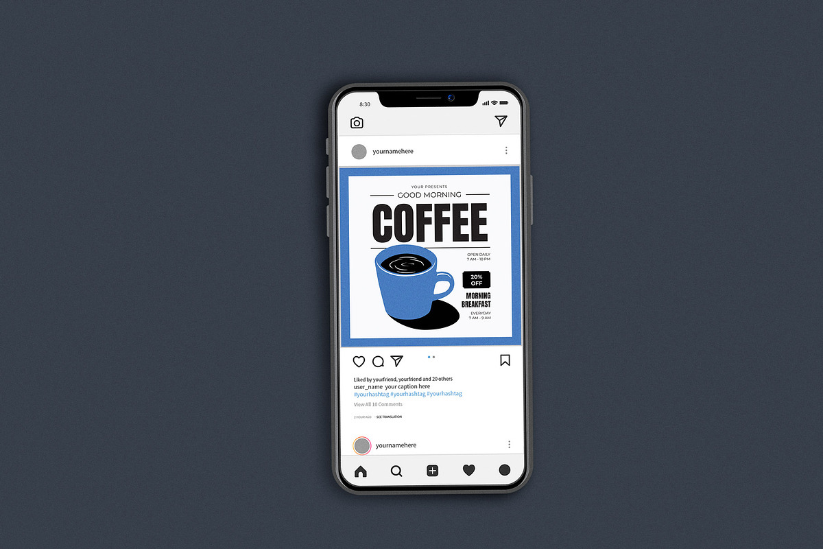 Classic Blue Coffee Shop, a Flyer Template by Me55enjah Design (Photo 2 of 4)