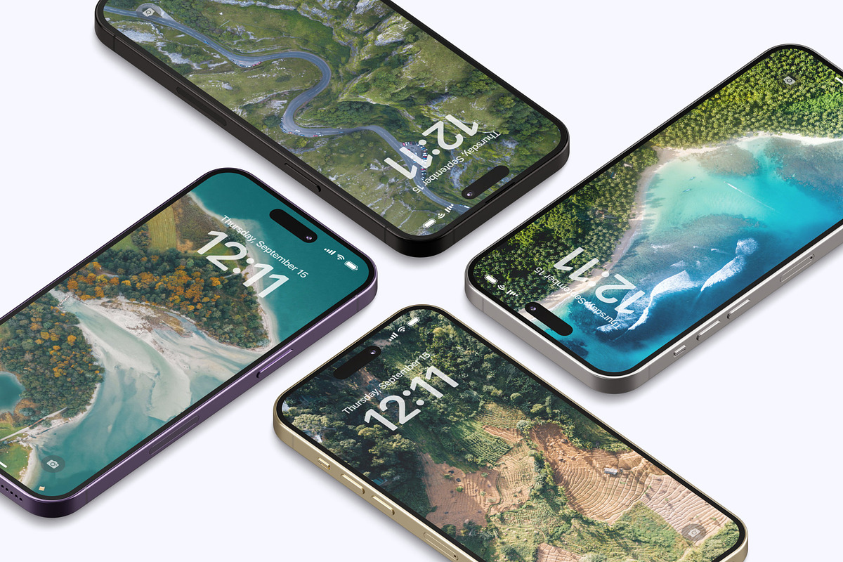 iPhone 14 Pro Max Isometric Mockup, a Household Mockup by itefan Studio