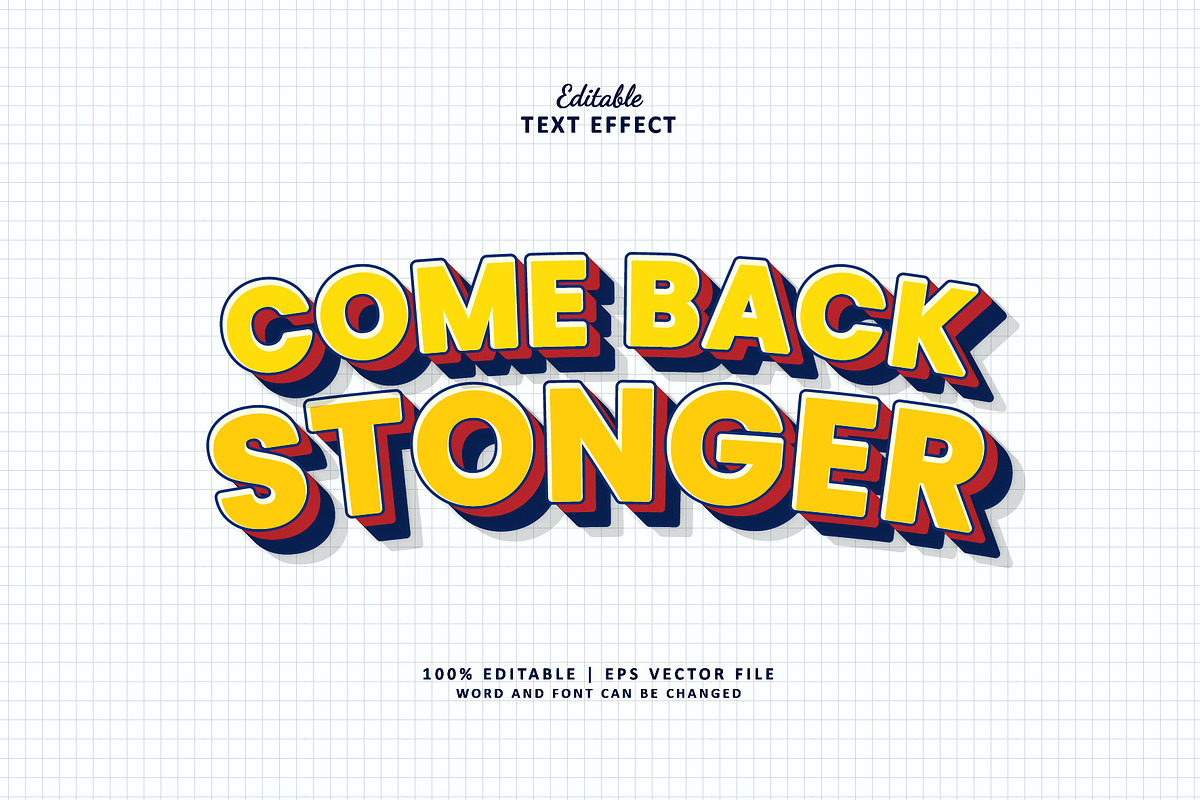 Text Effect Comeback Stonger, a Layer Style Add-On by Navy Graphic (Photo 1 of 2)