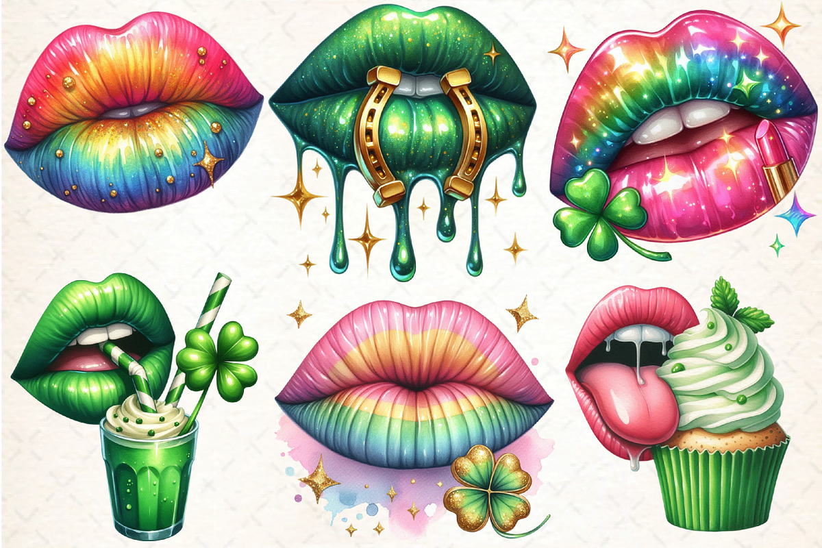 Sexy Lips Patrick's Day Sublimation, an Illustration by DreamCafeArt (Photo 2 of 4)
