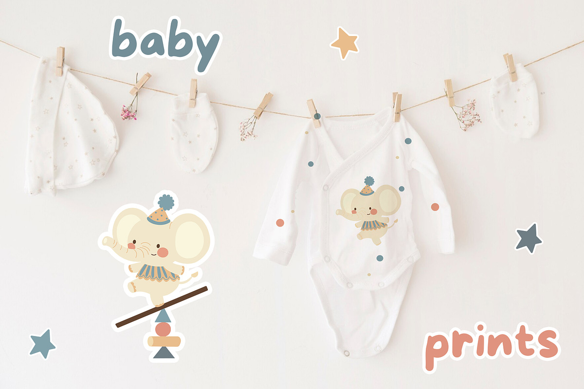 Circus - Baby Clipart & Patterns, a Decorative Illustration by JT_Design_Art (Photo 5 of 9)
