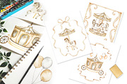 Vintage Carousel Horses Clip Art, a Decorative Illustration by Eves_Aquadreams (Thumbnail 11 of 11)