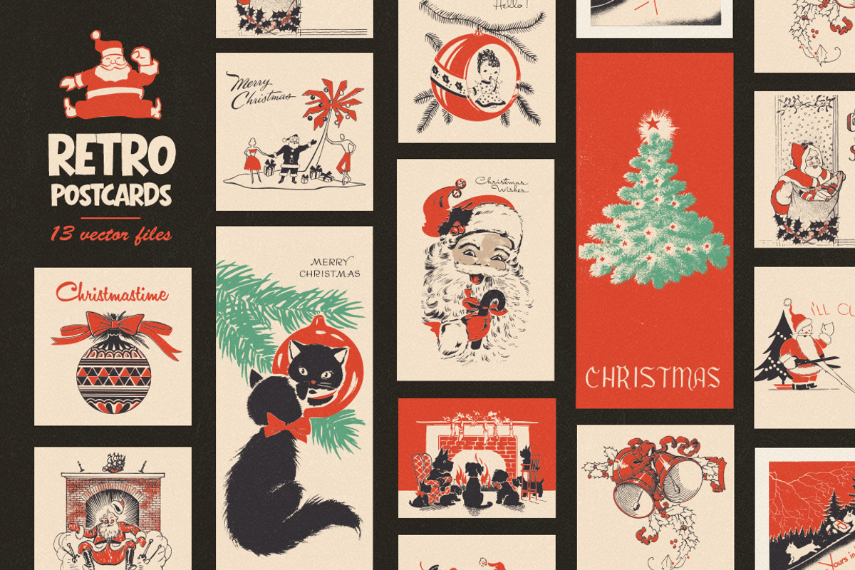 Retro Christmas Design Kit, a Seasonal Illustration by Retro Machine (Photo 6 of 17)