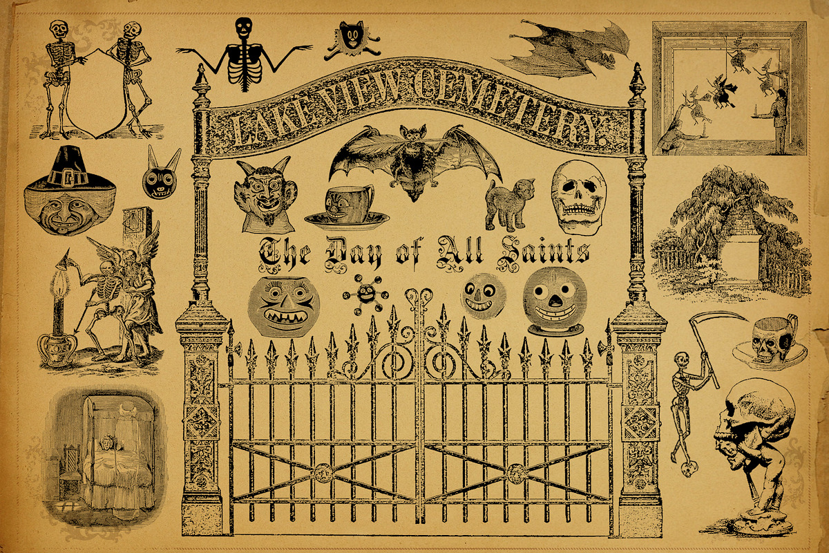 Rare Vintage HALLOWEEN Clipart Set, an Object Graphic by Roulette Studio (Photo 5 of 8)