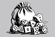 Dice Bag Silhouette Bundle, an Illustration by Designs_River (Thumbnail 6 of 9)