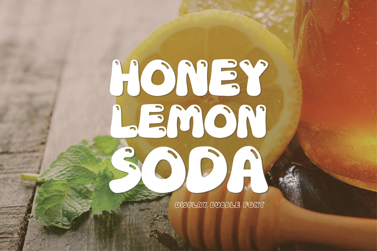 Bubble Display Font-Honey Lemon Soda, a Handwritten Font by ZoloDesignHub (Photo 1 of 8)