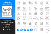 Real estate vector outline icon set, an Outline Icon by Icons (Thumbnail 2 of 3)