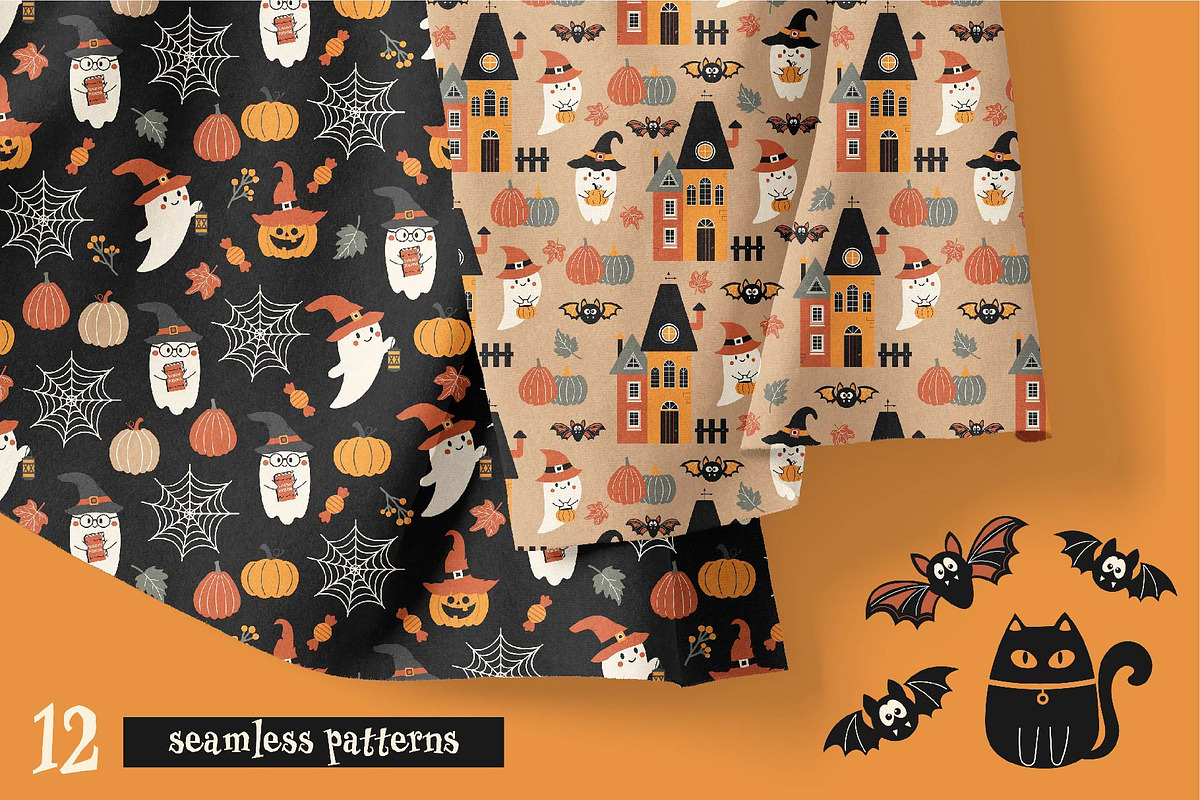 Hey BOO! Cute ghost clipart, a Seasonal Illustration by EltaMaxArt (Photo 9 of 14)