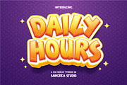 Daily Hours - A Fun Display Font, a Sans Serif Font by sancreastd. (Thumbnail 1 of 8)
