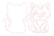 Cute Cat SVG Laser Cut File, an Object Graphic by DreamCafeArt (Thumbnail 4 of 4)