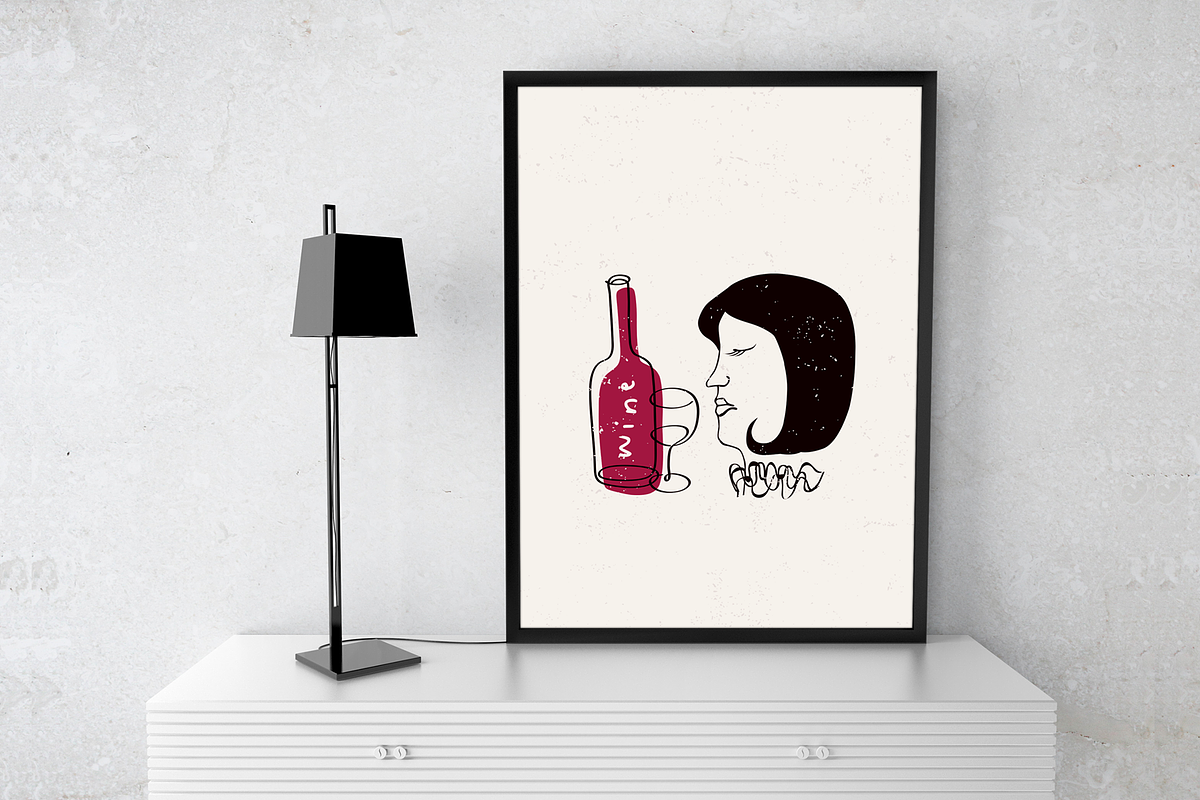Modern wine collection, a Food Illustration by Tkoko vectors & patterns (Photo 7 of 15)