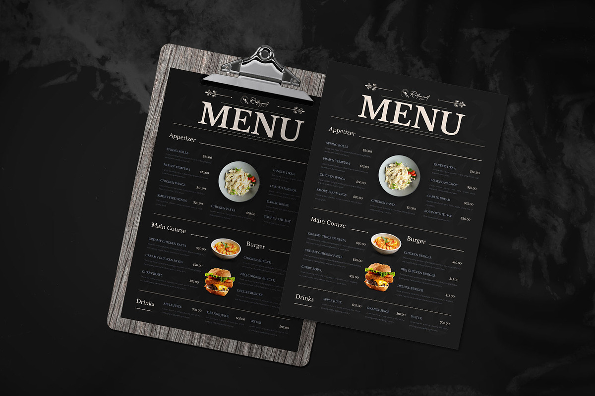 Premium Food Menu Design, a Flyer Template by Tanmoy Topu (Photo 1 of 2)