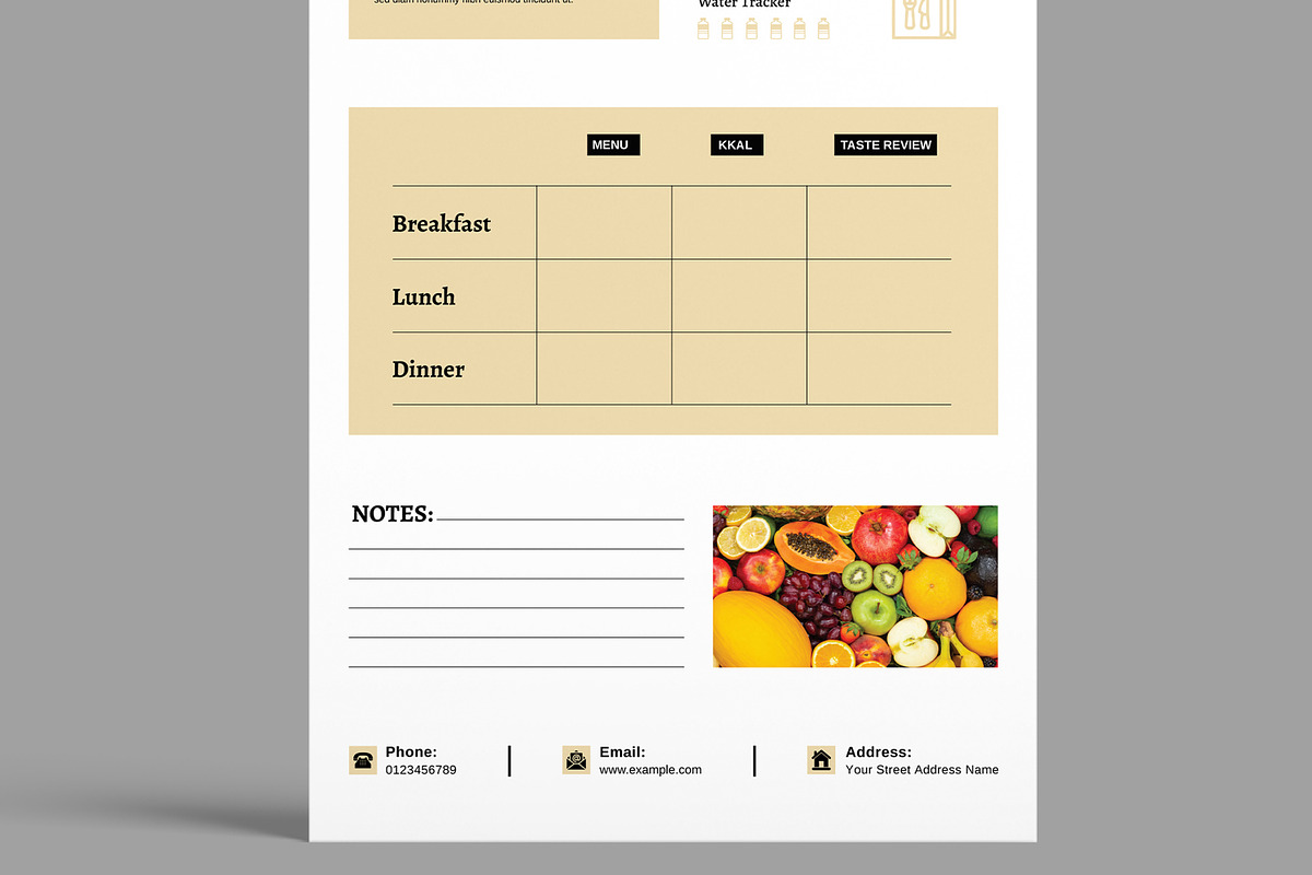 Healthy Meal Planner Layout, a Stationery Template by MightyDesign (Photo 3 of 10)