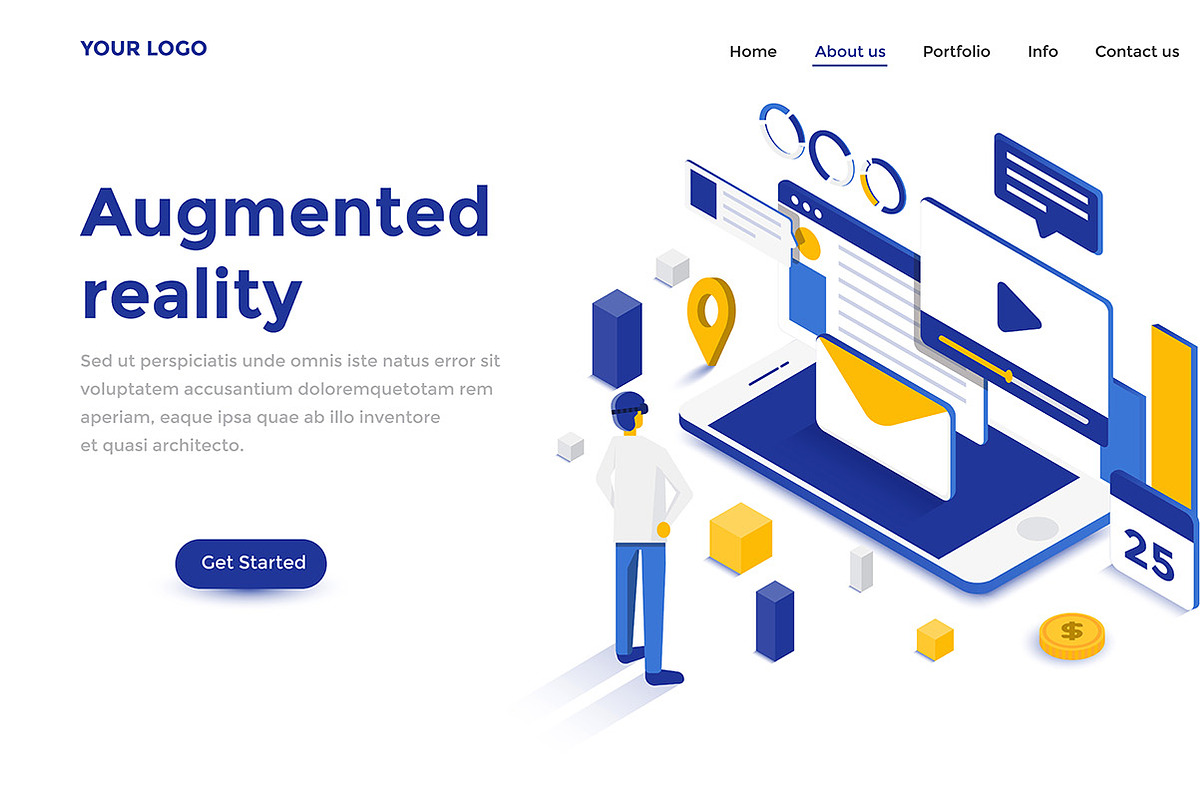Modern flat design isometric concept, an iPhone Mockup by Creative Graphics (Photo 3 of 14)