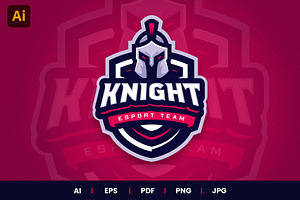 Knight E-sports Gaming Logo Template, a Branding & Logo Template by Akito Studio