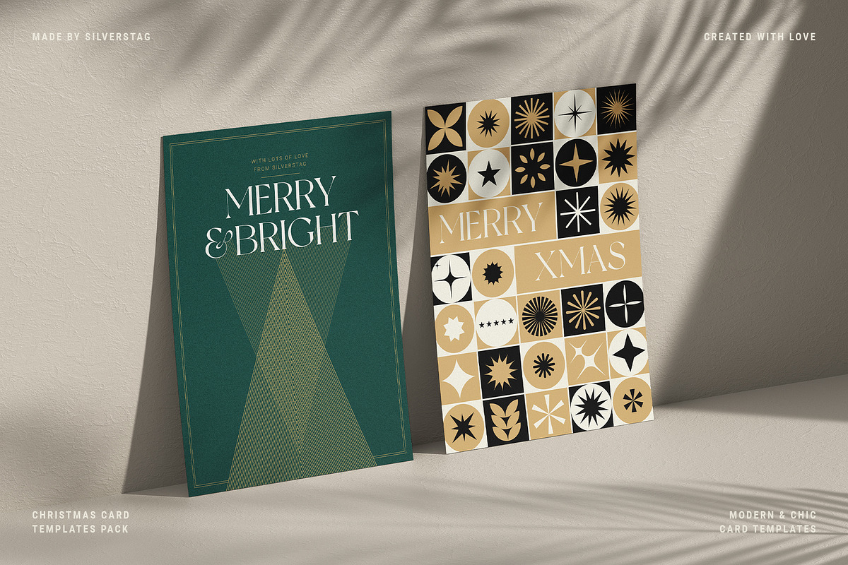 Modern Christmas Card Templates, a Print Template by SilverStag Type Foundry (Photo 11 of 11)