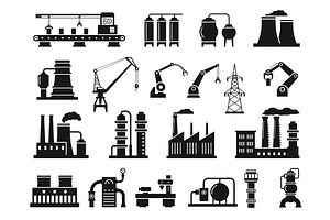 Industrial factory silhouettes, an Illustration by winwin.art