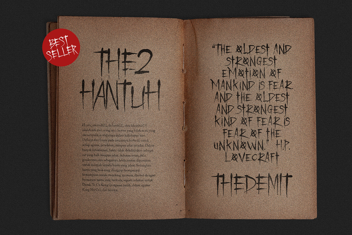 Thedemit - Horror Font Typeface, a Blackletter Font by Kincrev Studio (Photo 5 of 7)