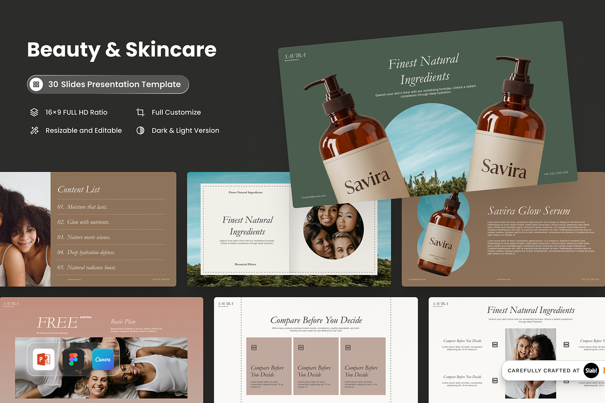 Beauty & Skincare Presentation, a Presentation Template by SLAB! Design (Photo 1 of 6)