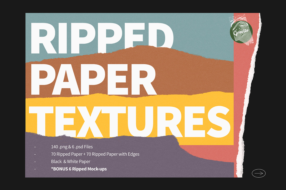 Ripped Paper Textures & Mockups, a Texture Graphic by Gravito (Photo 1 of 9)