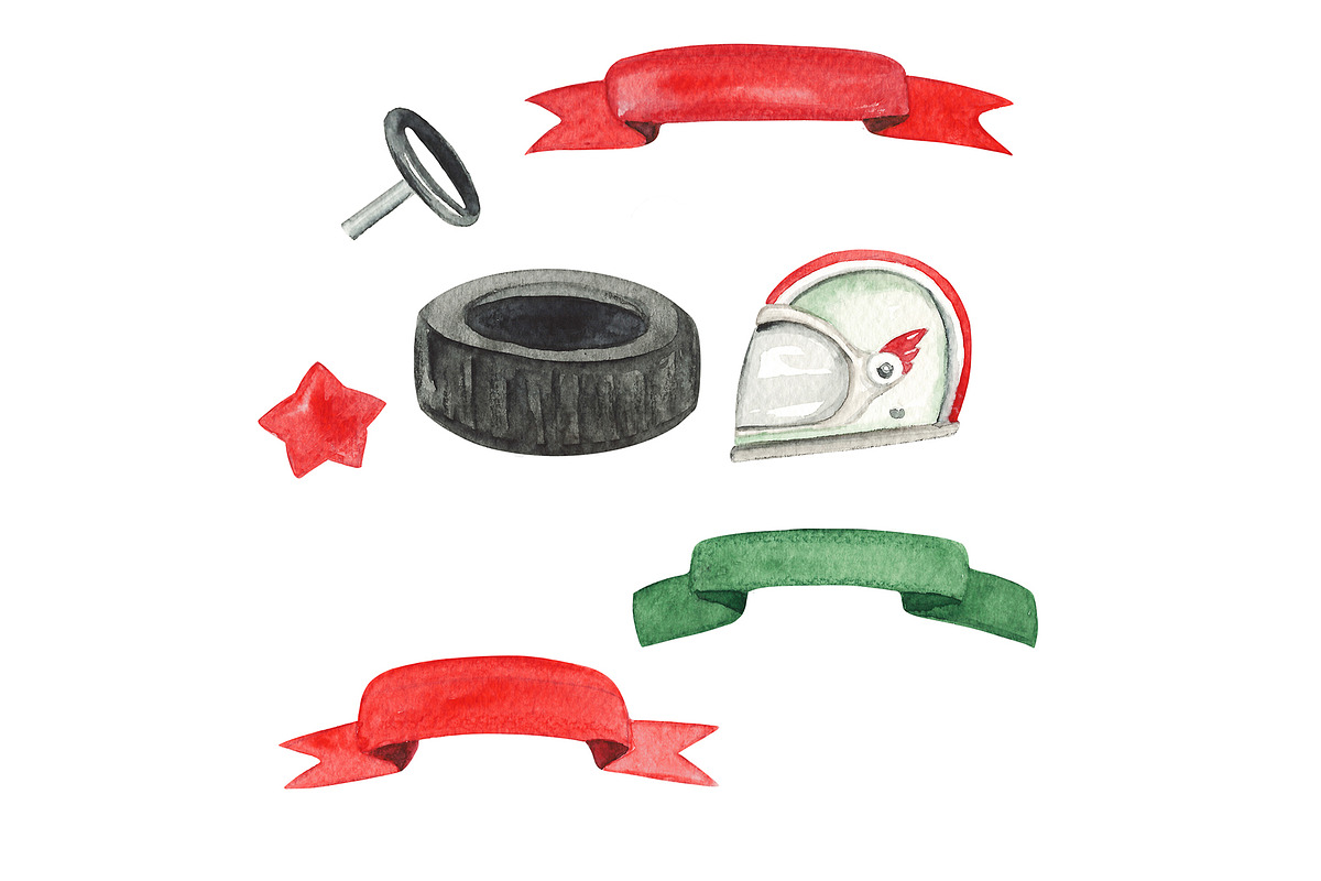 Nursery Watercolor Cars Clipart, a Decorative Illustration by HabitusDesigns (Photo 8 of 11)