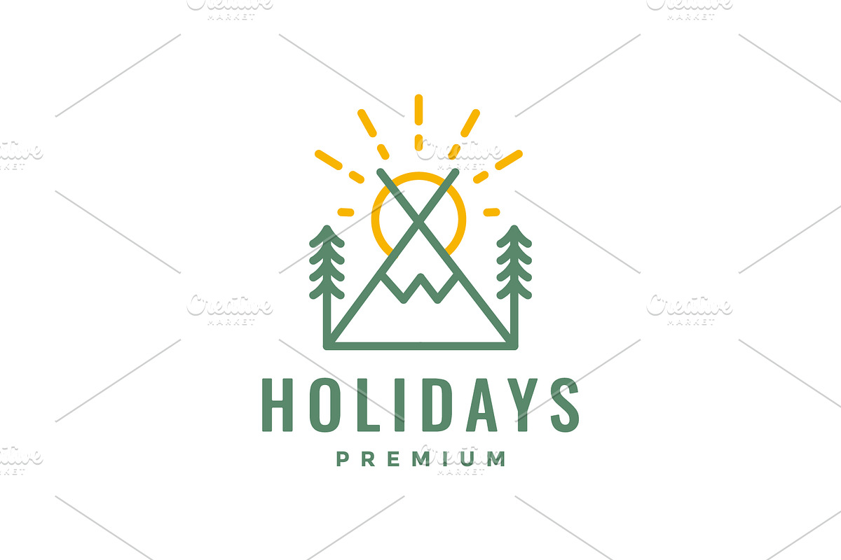 holiday camp tent outdoor logo, a Branding & Logo Template by devastd
