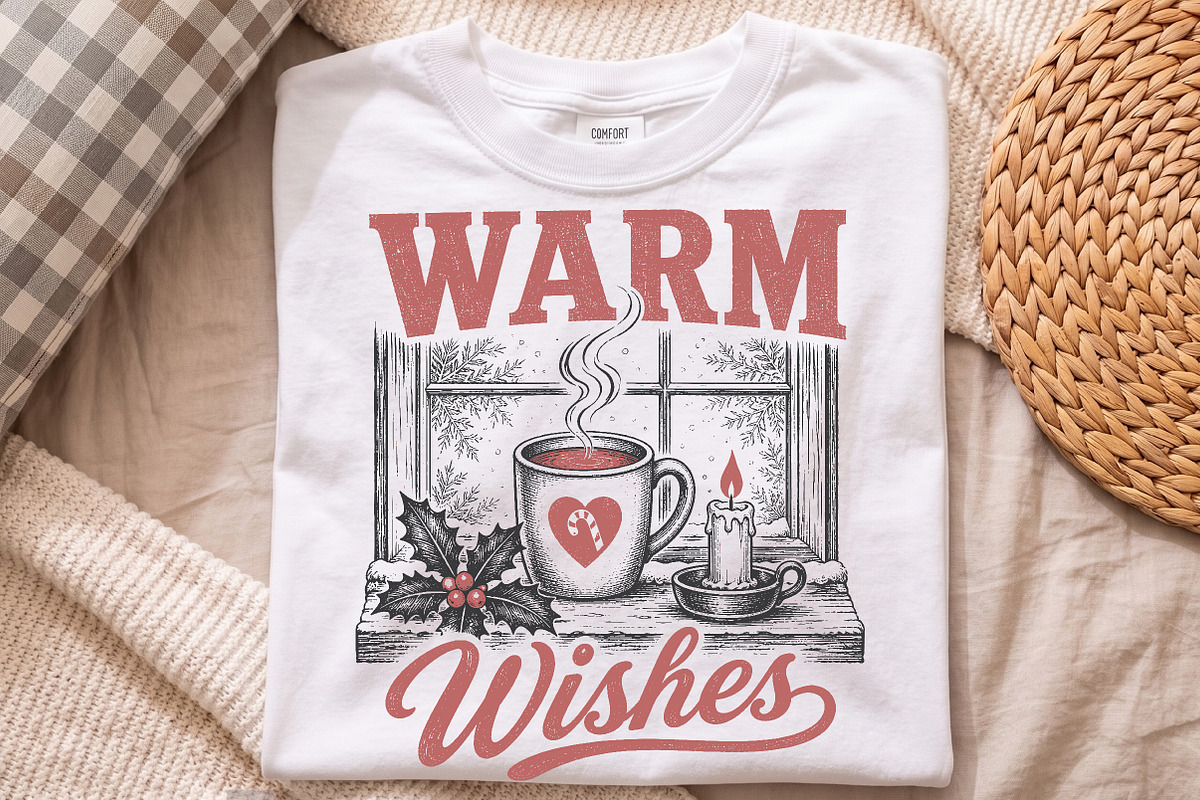 Vintage Warm Wishes Christmas Design, a Seasonal Illustration by Libby Wishes (Photo 4 of 4)