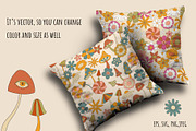 Magic Mushrooms Retro Vector Clipart, a Pattern Graphic by Irina Ostapenko (Thumbnail 4 of 8)