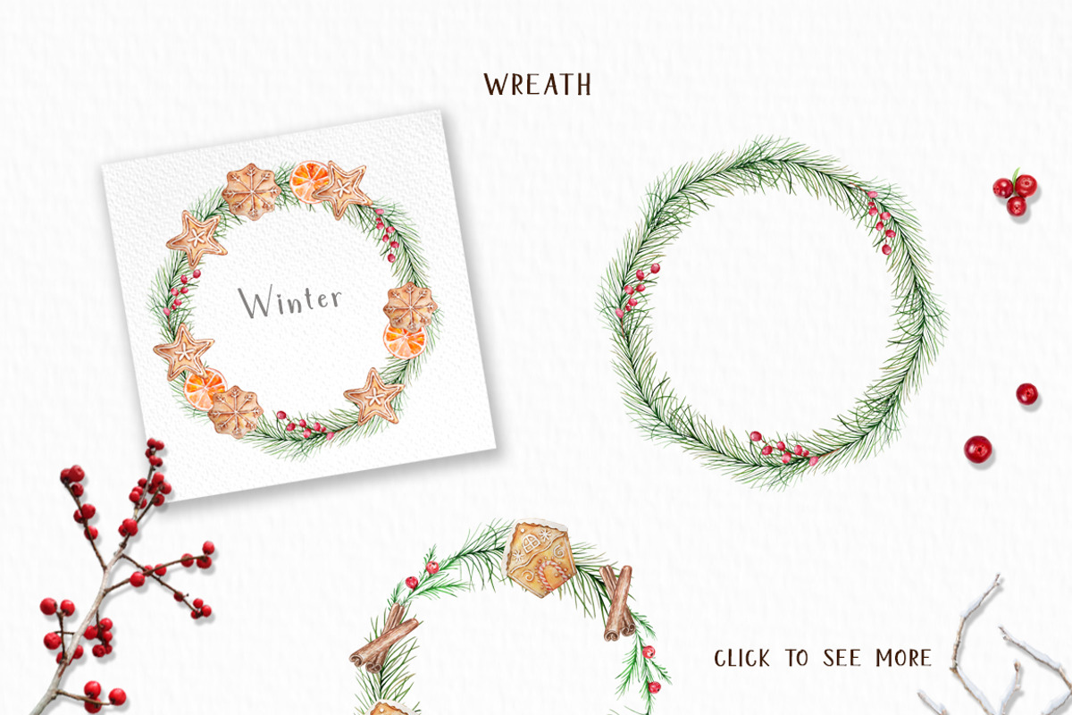Watercolor Christmas Sweets Clipart, a Food Illustration by SvetaArtStore (Photo 6 of 9)