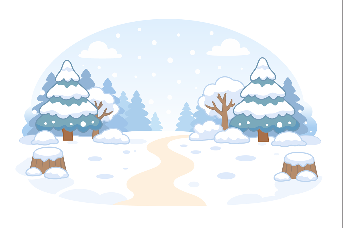 Snow Landscape Forest Illustration, a Decorative Illustration by Artpon Illustration (Photo 1 of 3)