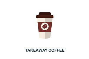 Takeaway Coffee Flat Icon. Colored