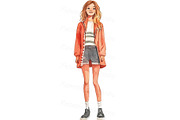 Happy teenager watercolor PNG set, a Person Illustration by Bubert Art (Thumbnail 7 of 8)